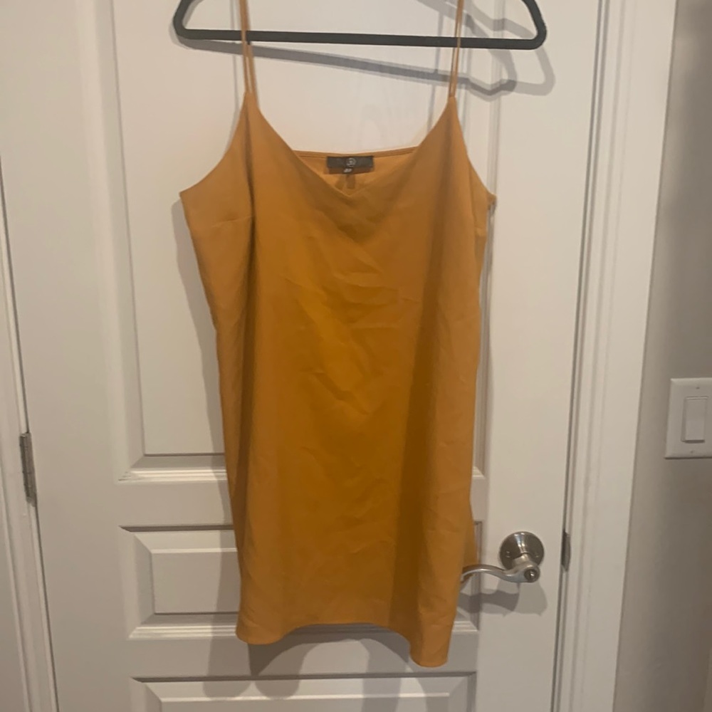 Mustard gold slip dress  12 never worn bought at botique